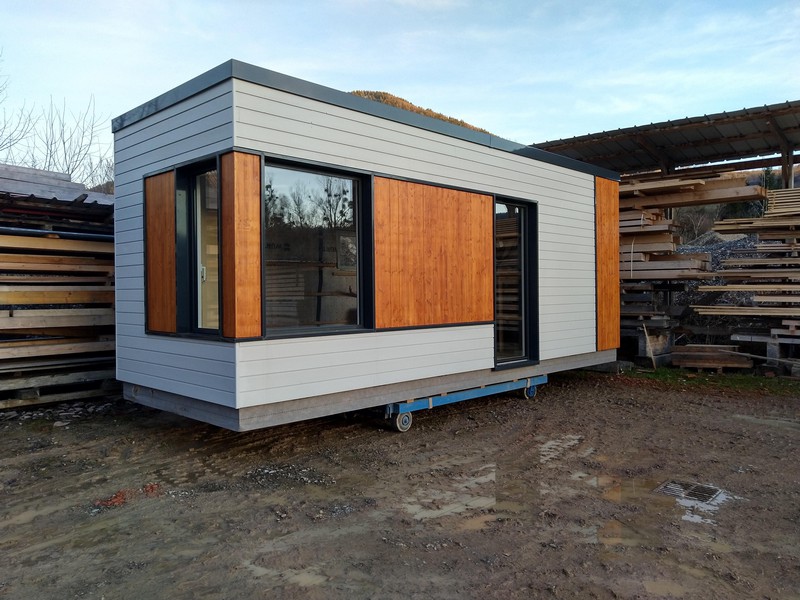 photo d'une construction modulaire en bois